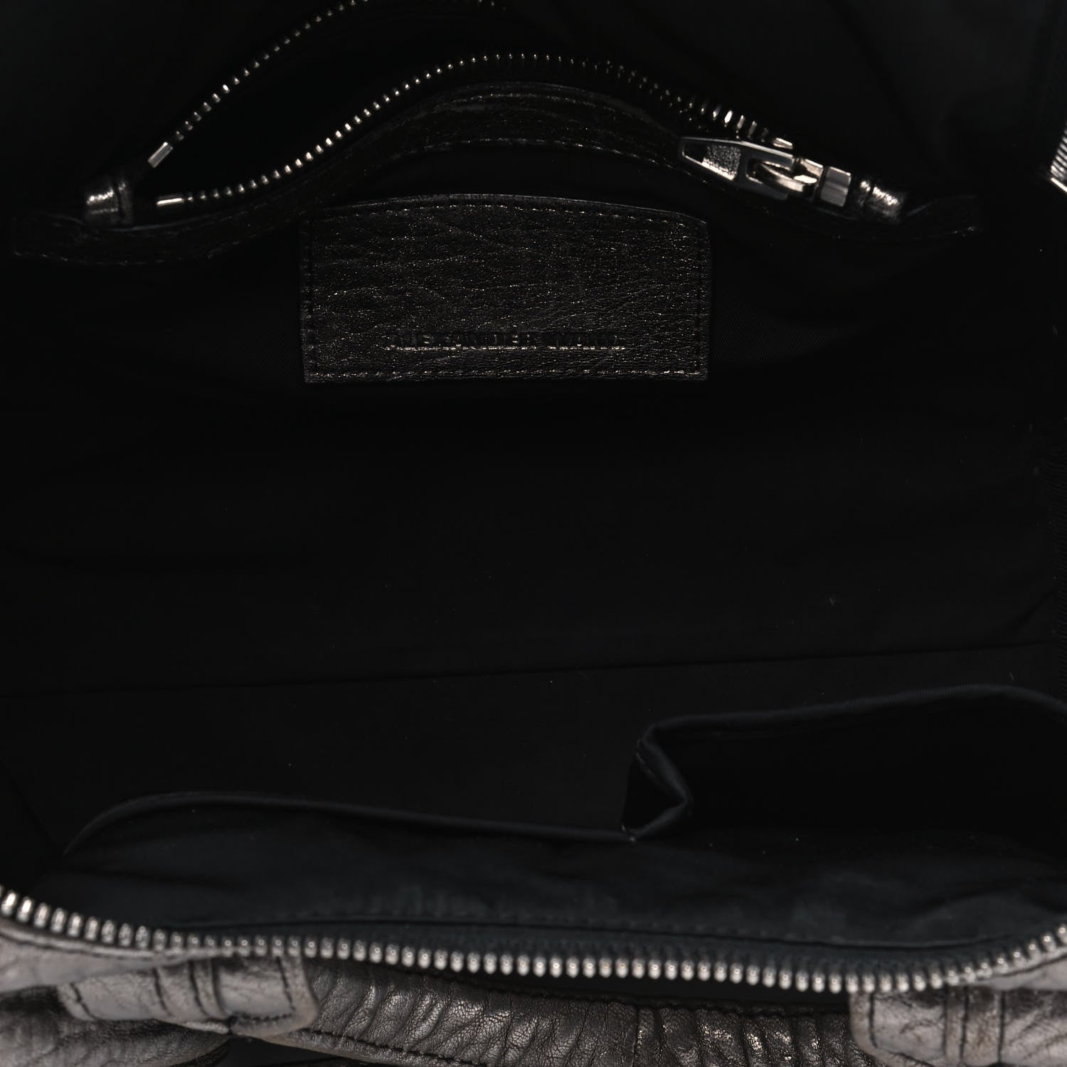 Alexander Wang Metallic Pebbled Lambskin Rockie Carbon Silver Hardware 4 of 11