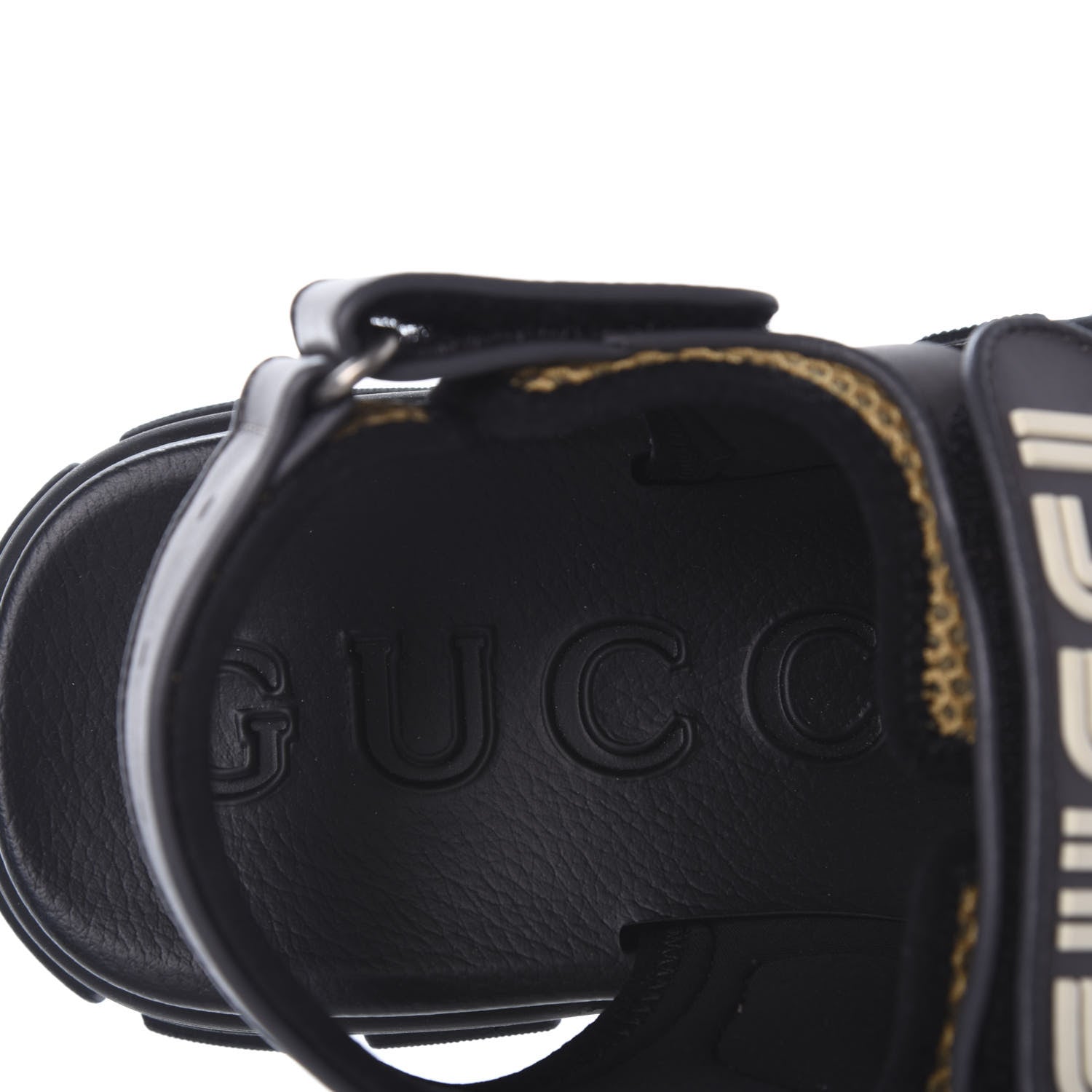 Gucci X SEGA Nappa Mesh Mens Aguru Sandals 8 Loess Black 7 of 9