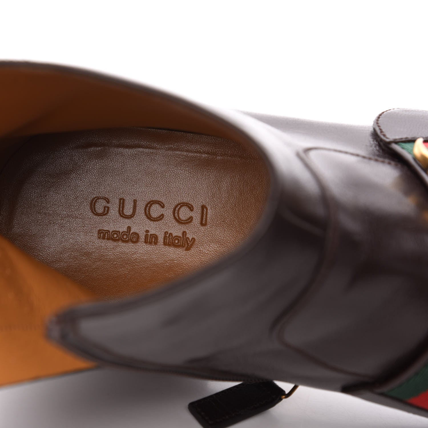 Gucci Goatskin Web Mens GG Ankle Boots 9 Cocoa 6 of 9