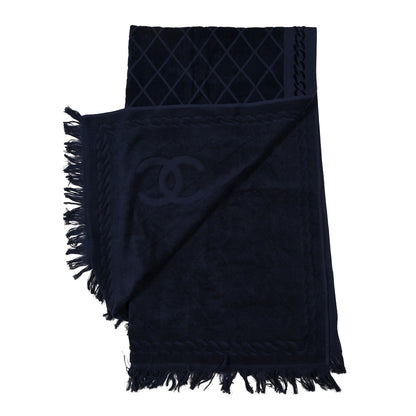 Chanel Terry Cotton CC Beach Towel Blue 2 of 6