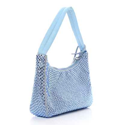 Prada Satin Crystal Mini Re-Edition 2000 Bag Celeste 2 of 10