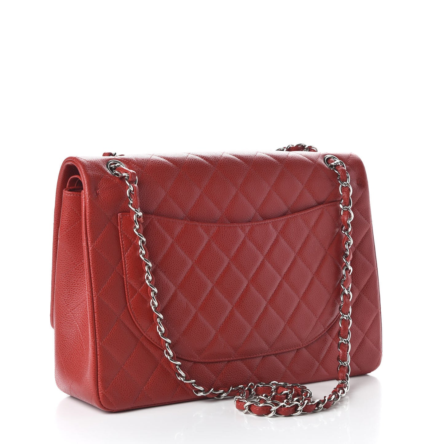 Caviar Quilted Maxi Double Flap Red