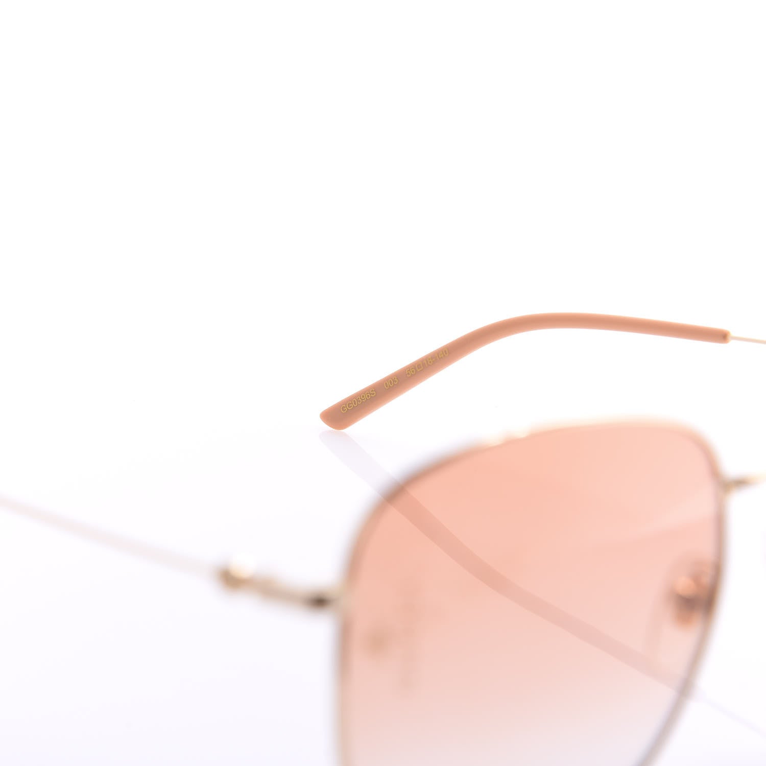 Gucci Oversized Sunglasses GG0396S Gold 4 of 8