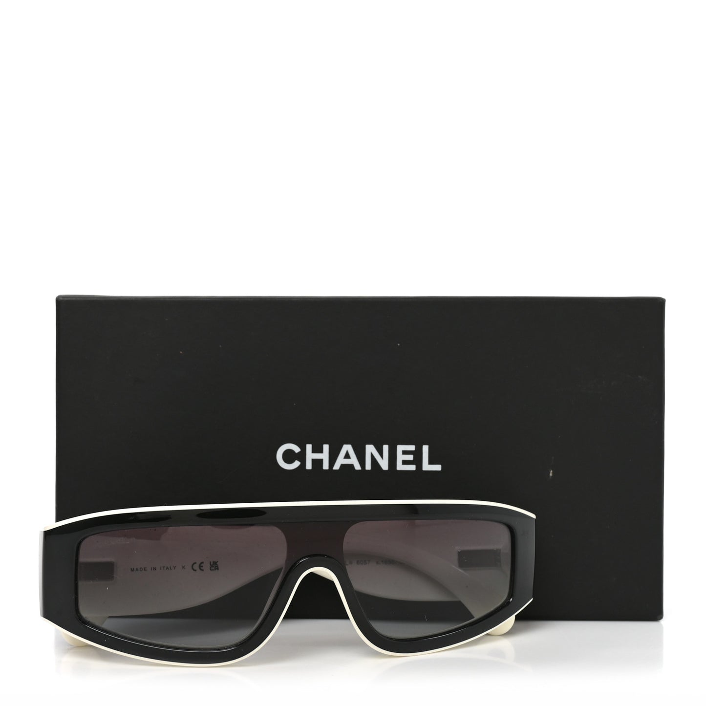 Acetate Cat Eye Sunglasses 6057 Black White Black White