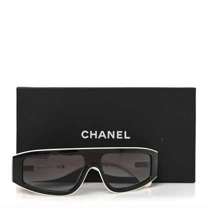 Chanel Acetate Cat Eye Sunglasses 6057 Black White Black White 7 of 7