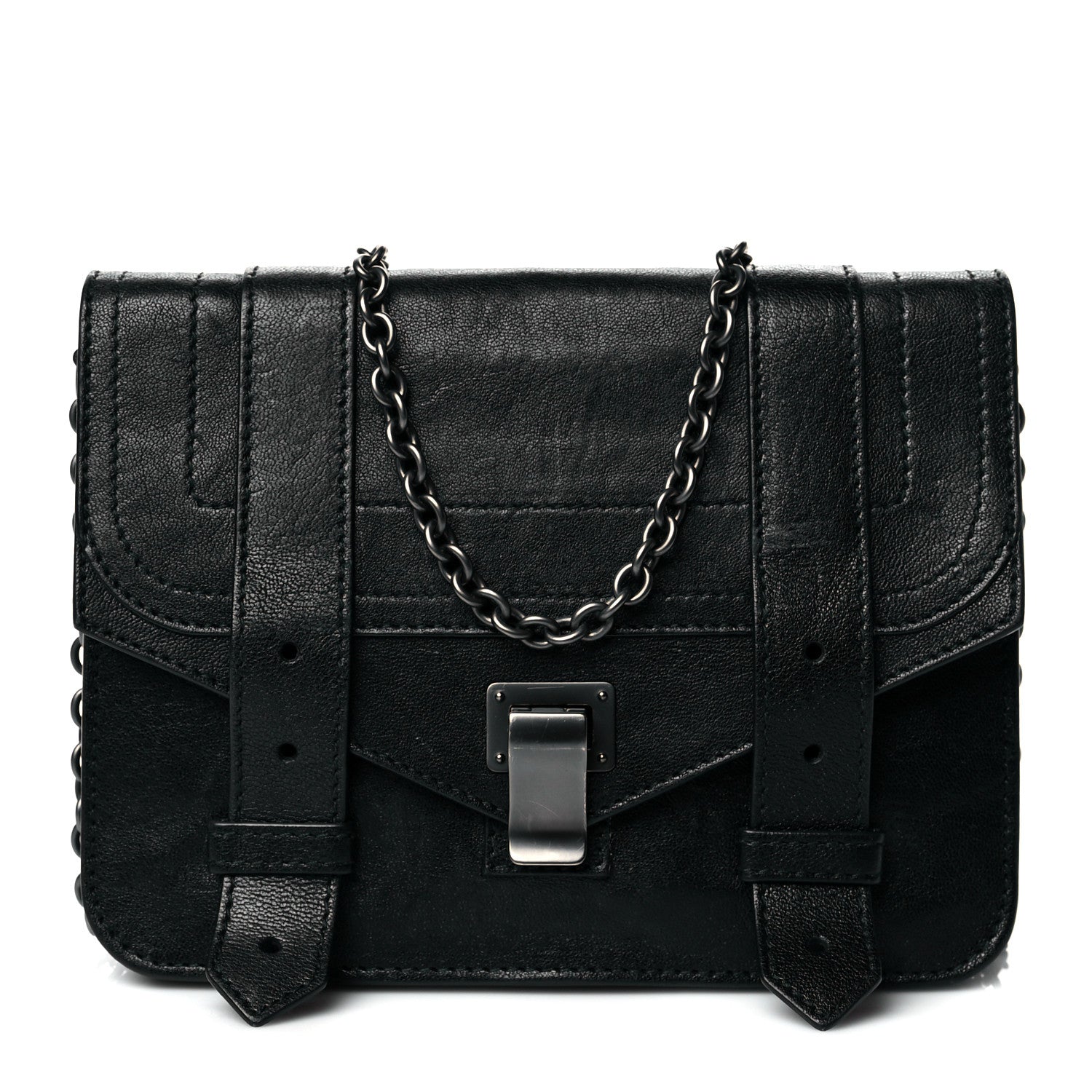 Proenza Schouler Lambskin PS1 Large Chain Wallet Black 1 of 10