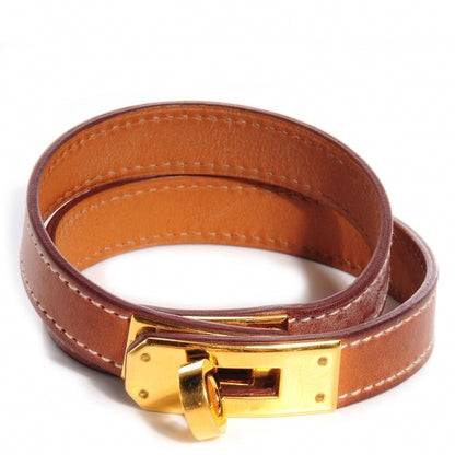 Hermes Natural Barenia Kelly Double Tour Bracelet Medium 1 of 8
