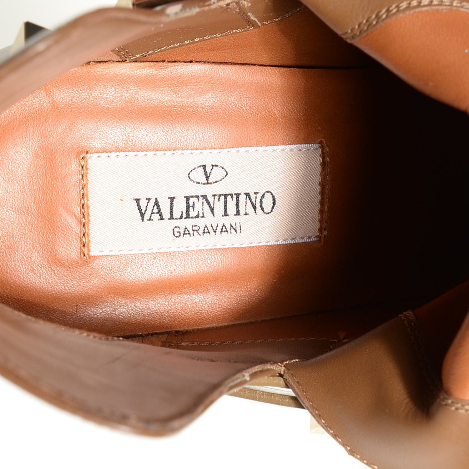 Valentino Garavani Calfskin Rockstud Double Buckle 65mm Ankle Boots 38.5 Nocciola 16 of 16