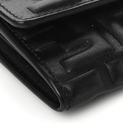 Fendi Nappa Matisse FF Embossed Continental Wallet On Chain Black 5 of 10