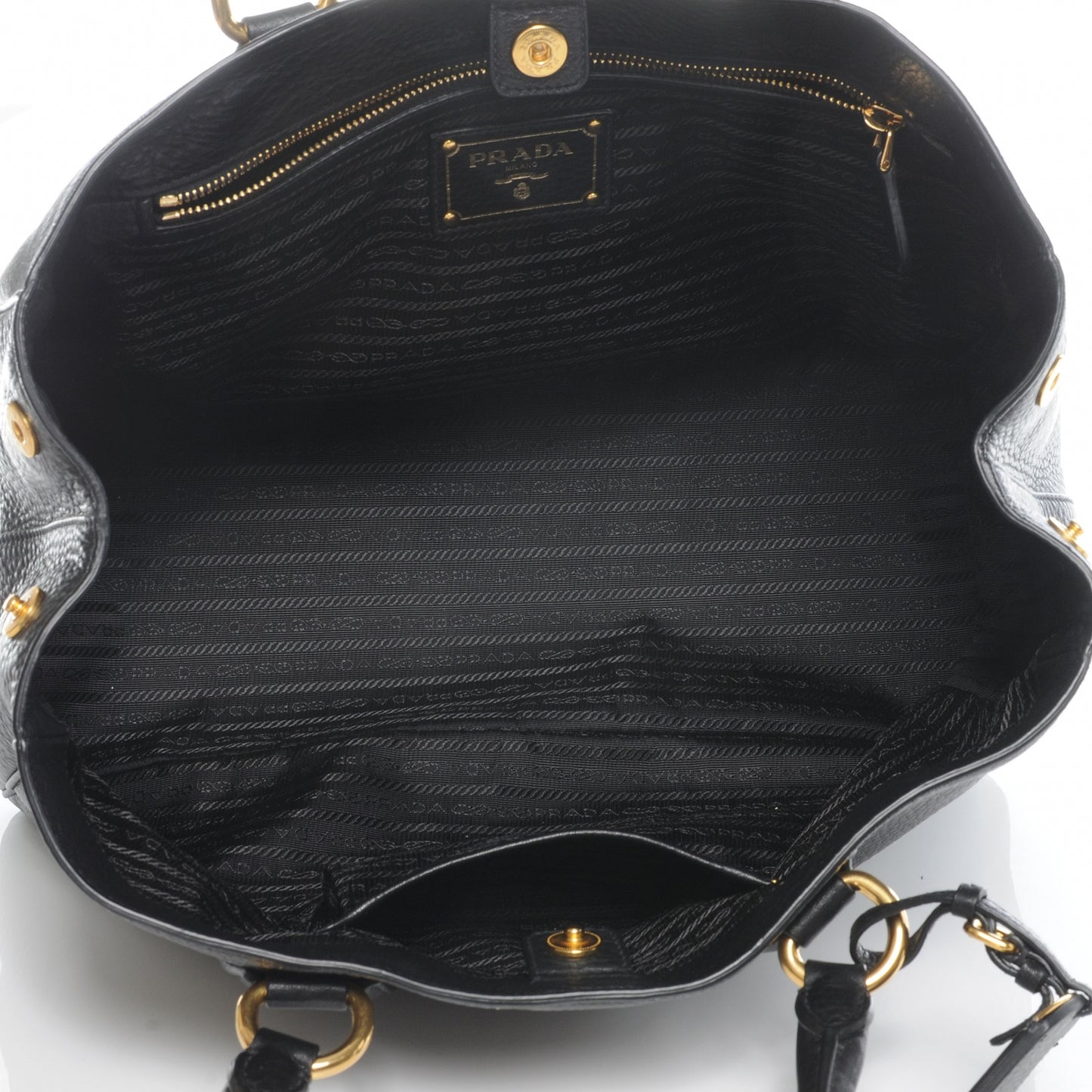 Vitello Daino Shopping Tote Nero Black