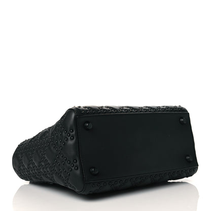 Christian Dior Calfskin Cannage Studded Medium Supple Lady Dior Black 3 of 10