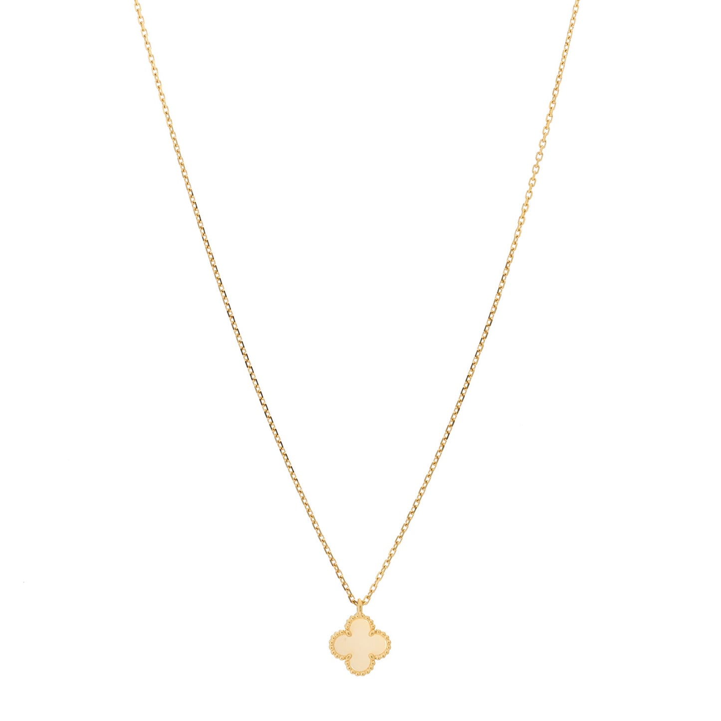 18K Yellow Gold Mother of Pearl Sweet Alhambra Pendant Necklace