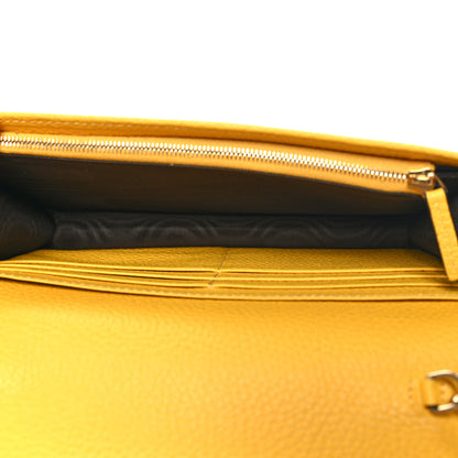 Gucci Pebbled Calfskin Soho Wallet On Chain New Buttercup 5 of 11