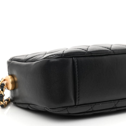 Chanel Lambskin Quilted CC Pearl Crush Camera Case Black 9 of 11