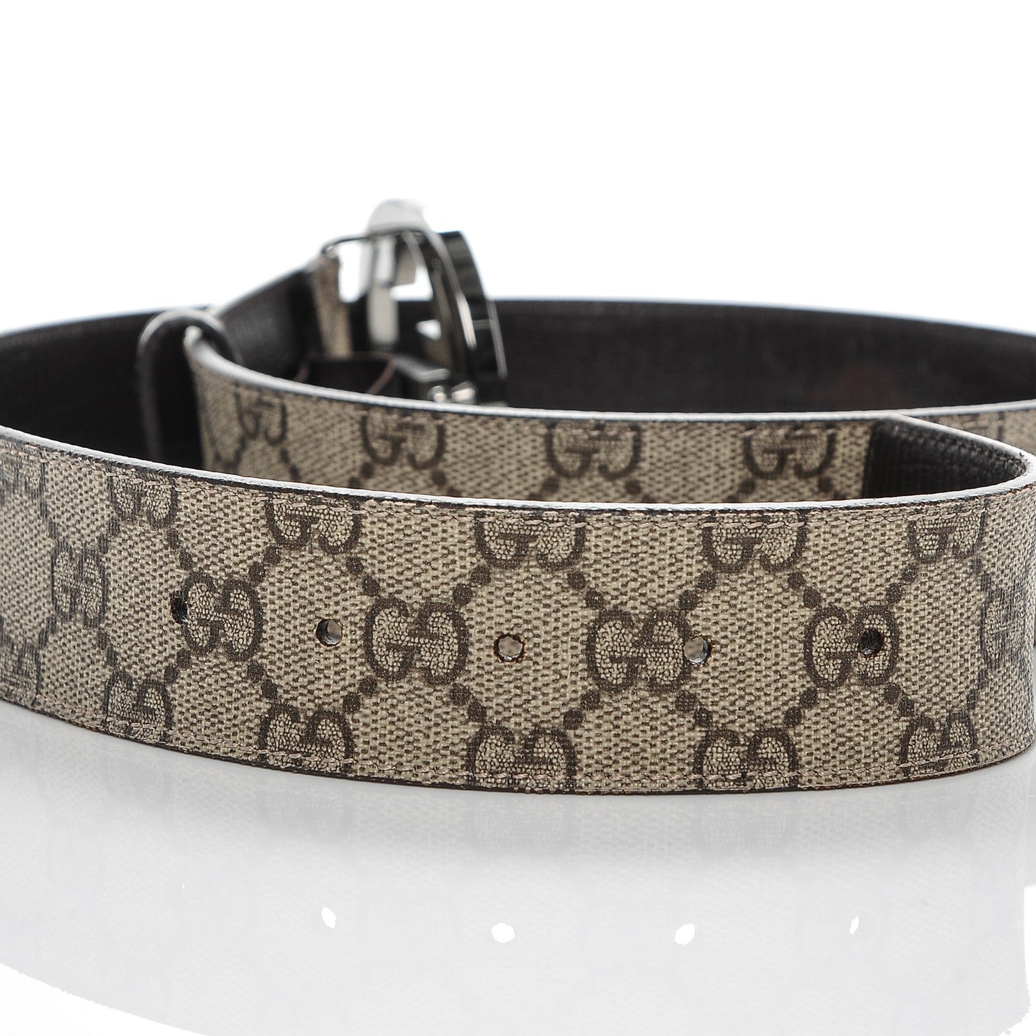 Gucci GG Plus Monogram Interlocking G Belt 85 34 Dark Brown 4 of 5