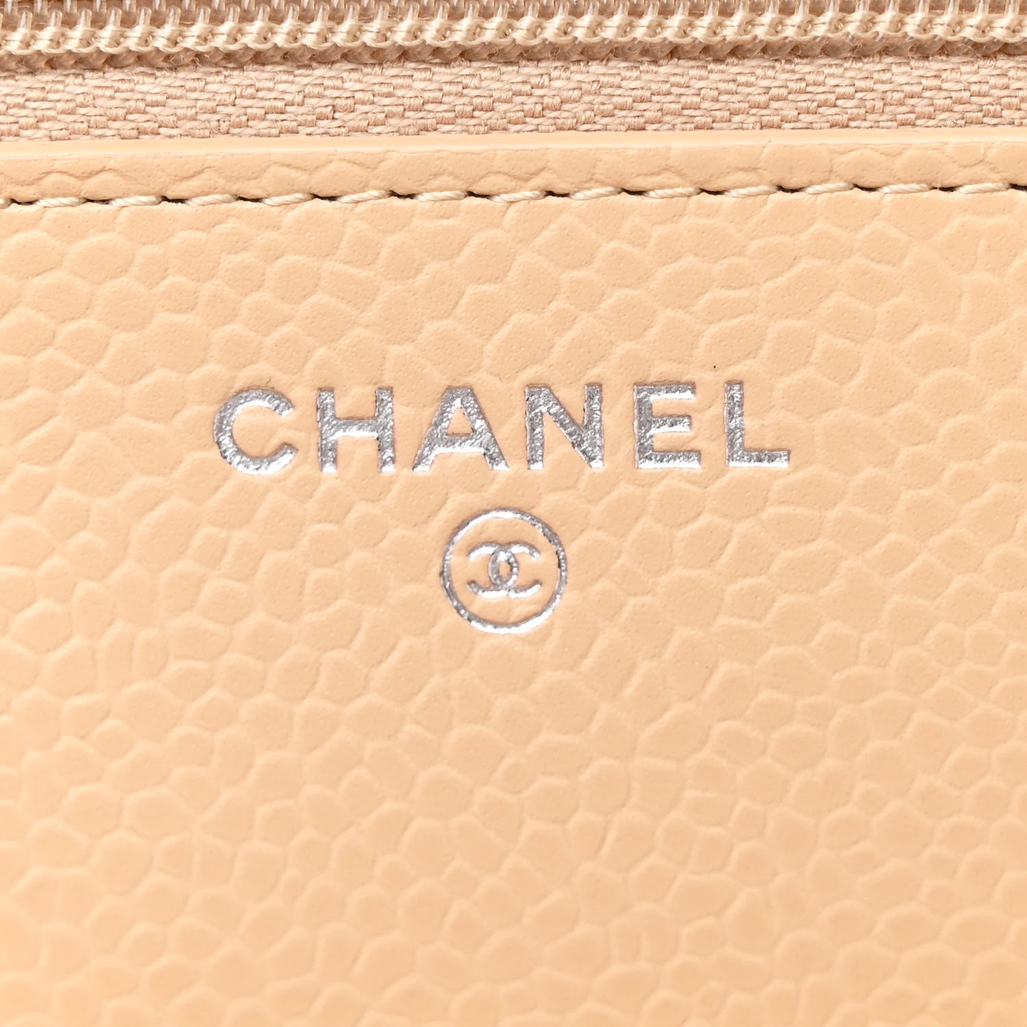 Chanel Caviar Quilted Wallet on Chain WOC Beige 6 of 12