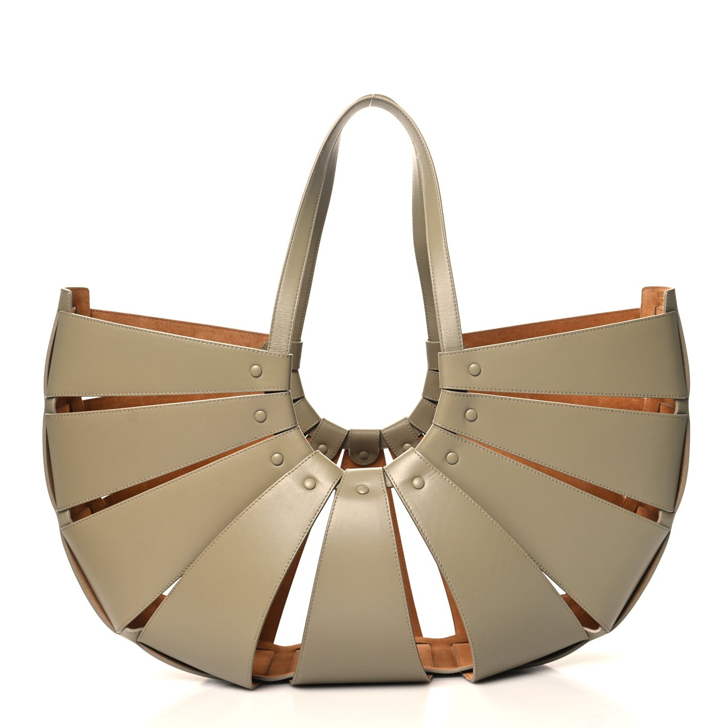 French Calfskin Large Shell Bag Taupe