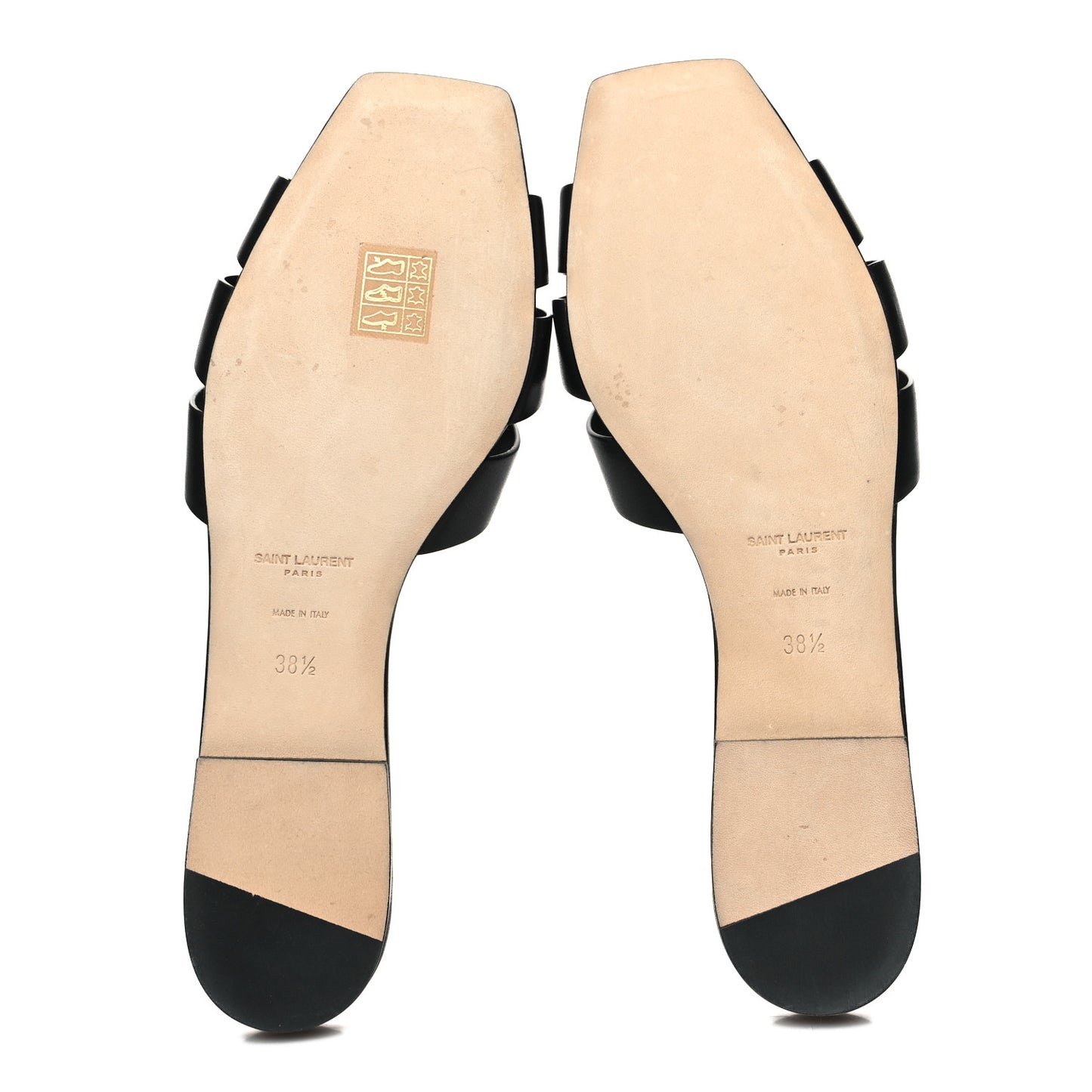Calfskin Tribute 05 Slide Sandals 38.5 Black