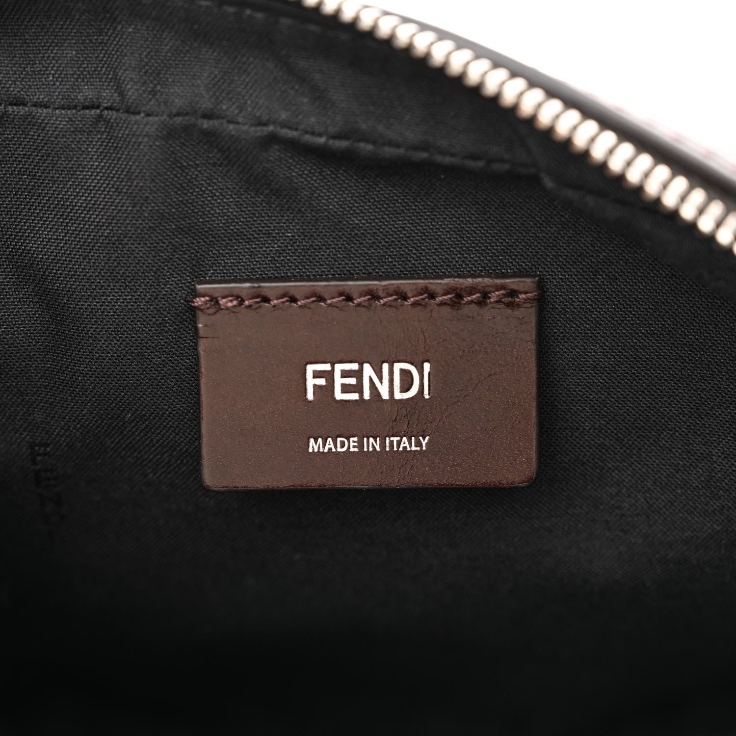 Fendi Shiny Glazed Fabric Vitello Cover FF 1974 Logo Medium Camera Case Tobacco Moro Giallo Ebano 6 of 11