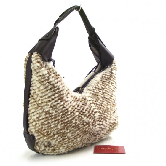 SALVATOREFERRAGAMOWovenShearlingBag