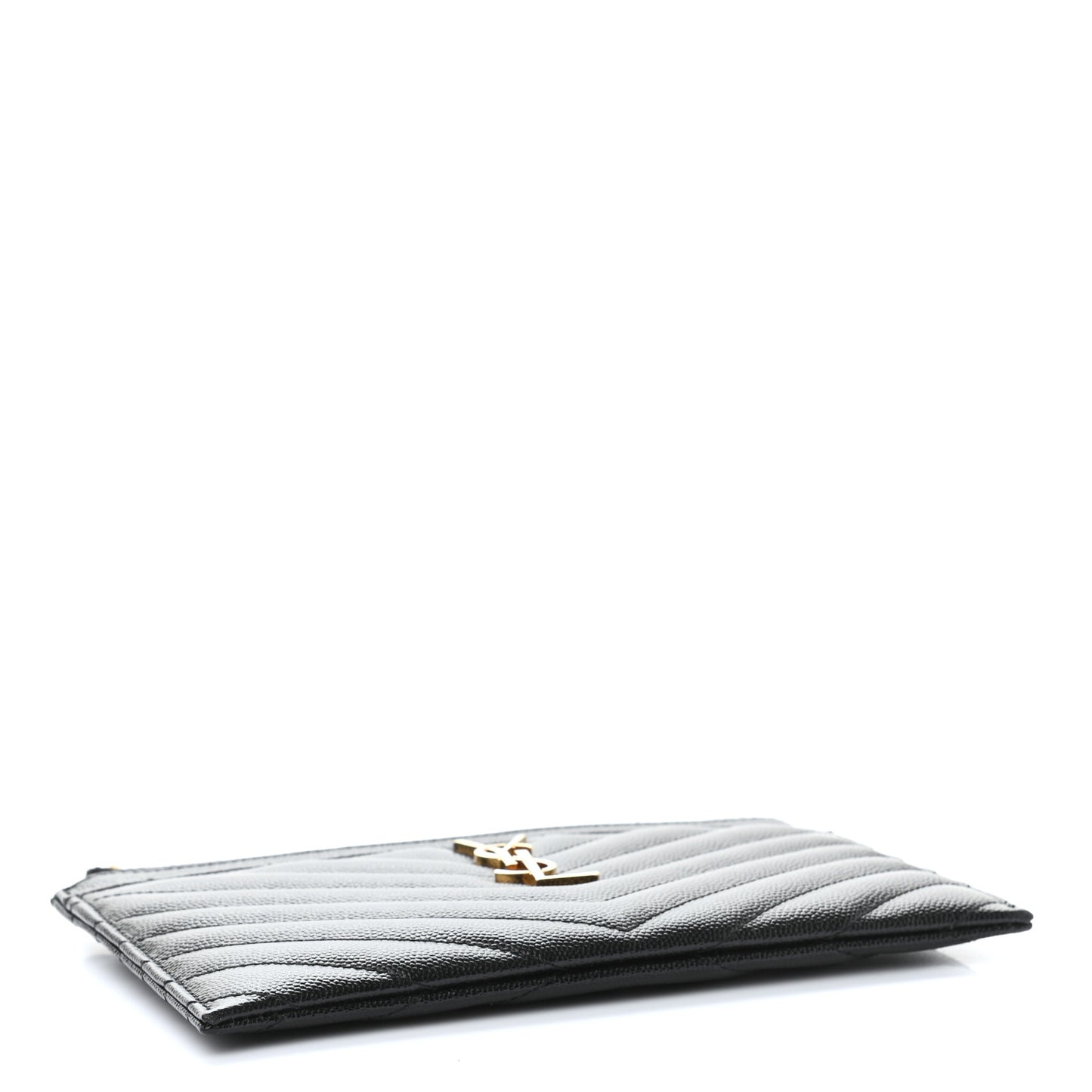 Grain De Poudre Chevron Monogram Bill Pouch Black