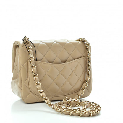 Chanel Lambskin Quilted Mini Square Flap Beige 3 of 10