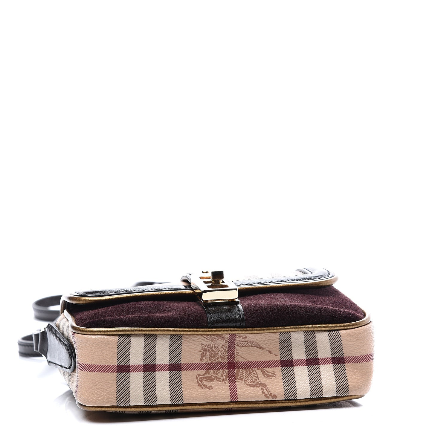 Haymarket Check Suede Mini Berkeley Crossbody Burgundy