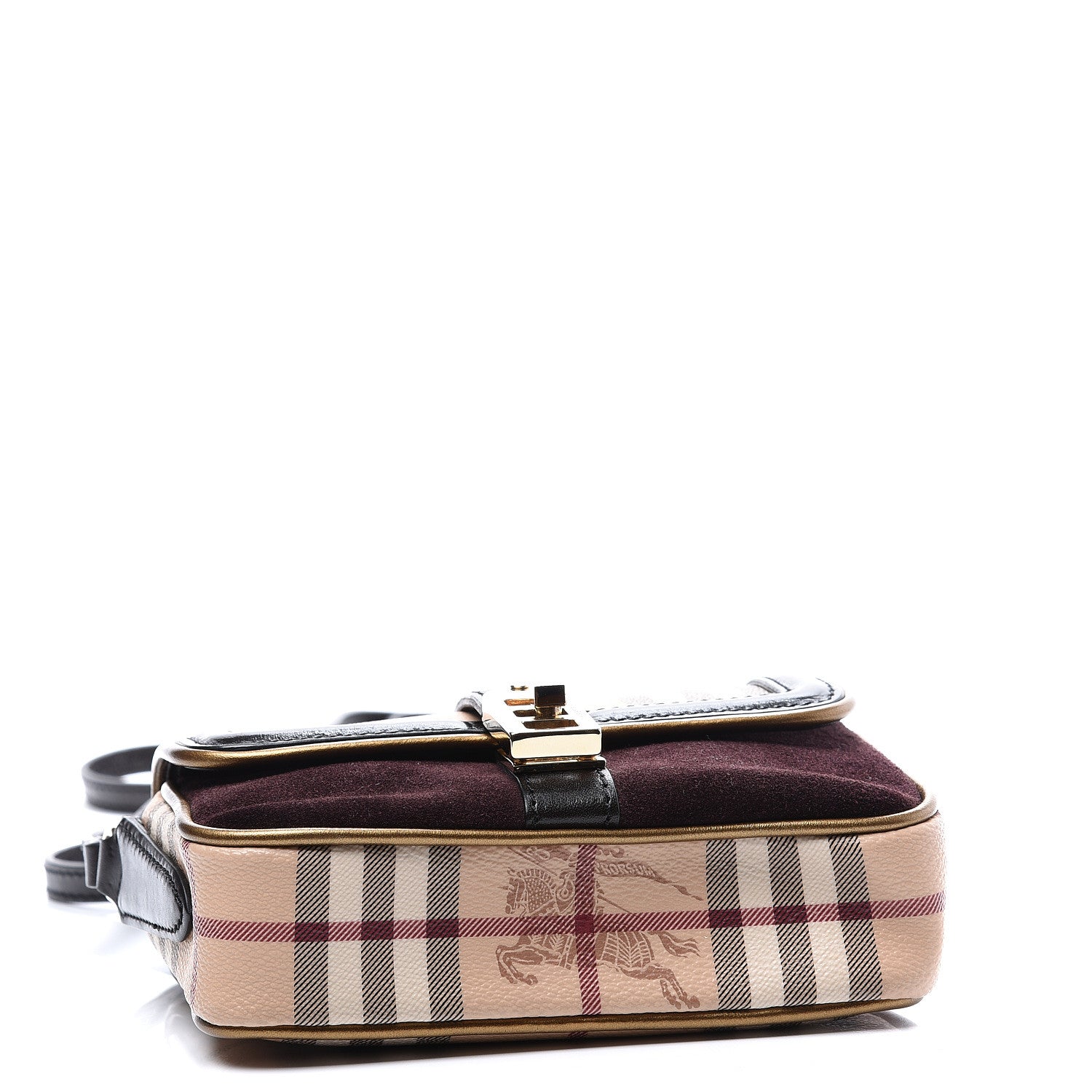 Burberry Haymarket Check Suede Mini Berkeley Crossbody Burgundy 3 of 8