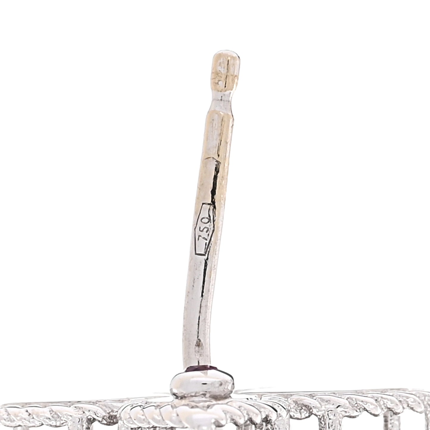 18K White Gold Diamond Medium Princess Flower Stud Earrings