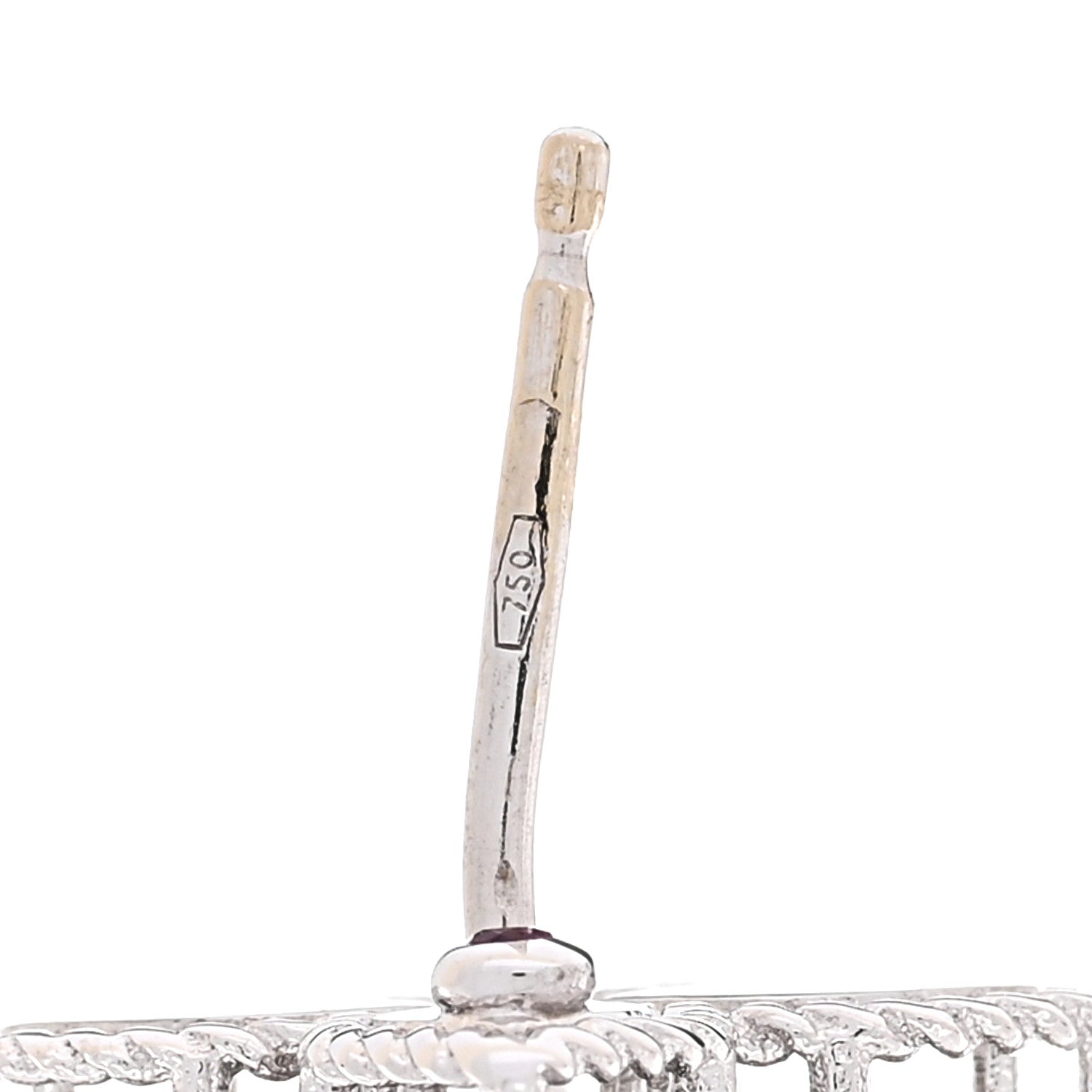 Roberto Coin 18K White Gold Diamond Medium Princess Flower Stud Earrings 4 of 6