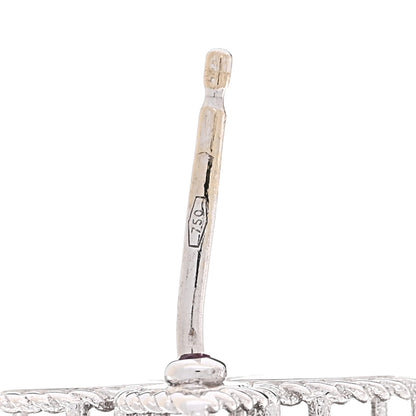 Roberto Coin 18K White Gold Diamond Medium Princess Flower Stud Earrings 4 of 6