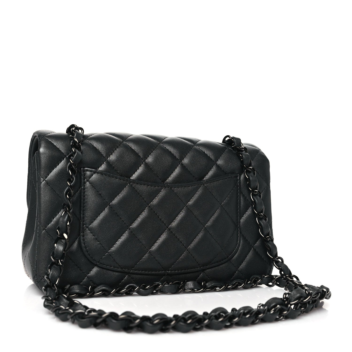 Chanel Lambskin Quilted Mini Rectangular Flap So Black 3 of 11