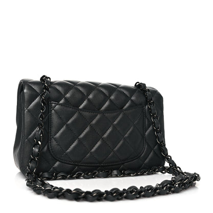 Chanel Lambskin Quilted Mini Rectangular Flap So Black 3 of 11