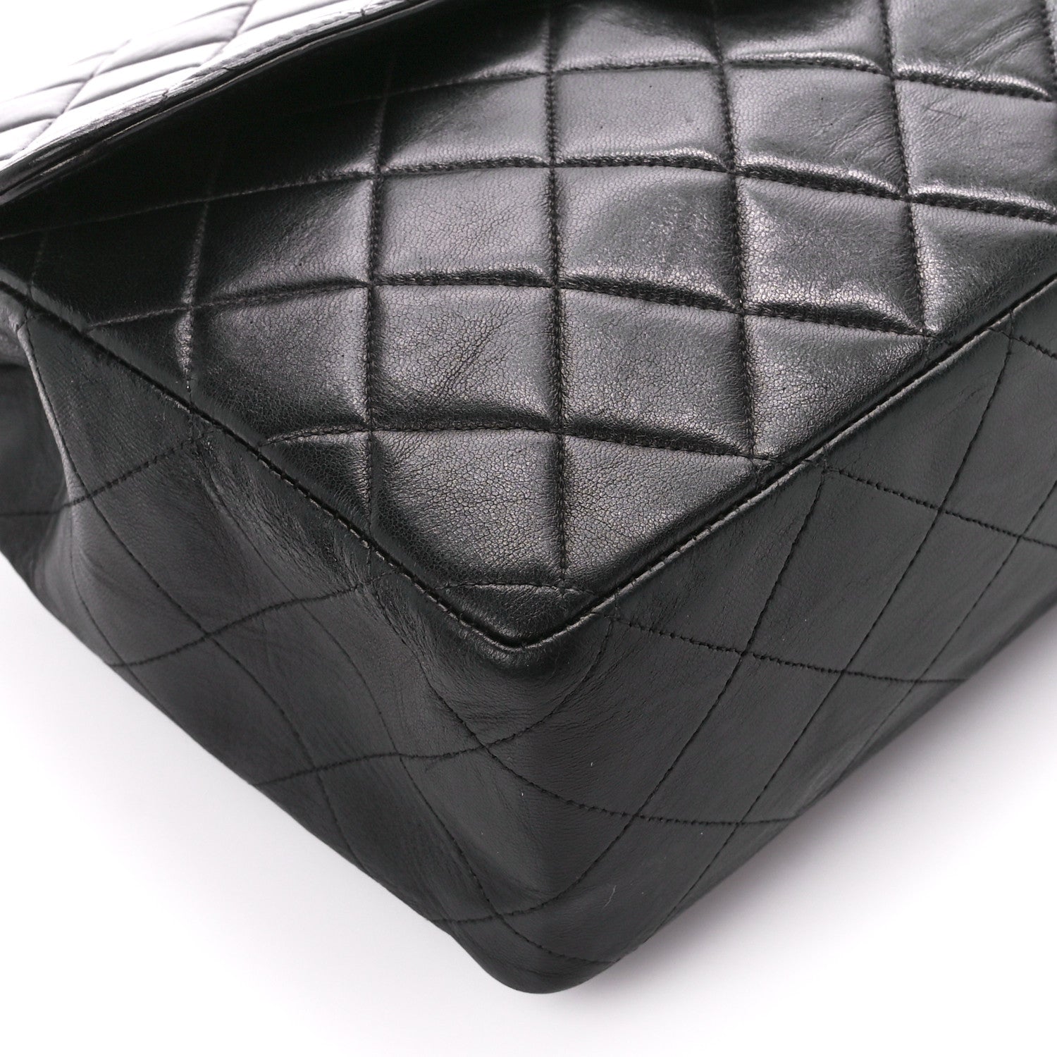 Chanel Lambskin Quilted XL Jumbo Single Flap Black 9 of 10