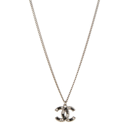 Chanel Ruthenium Baguette Crystal CC Necklace Black 1 of 4