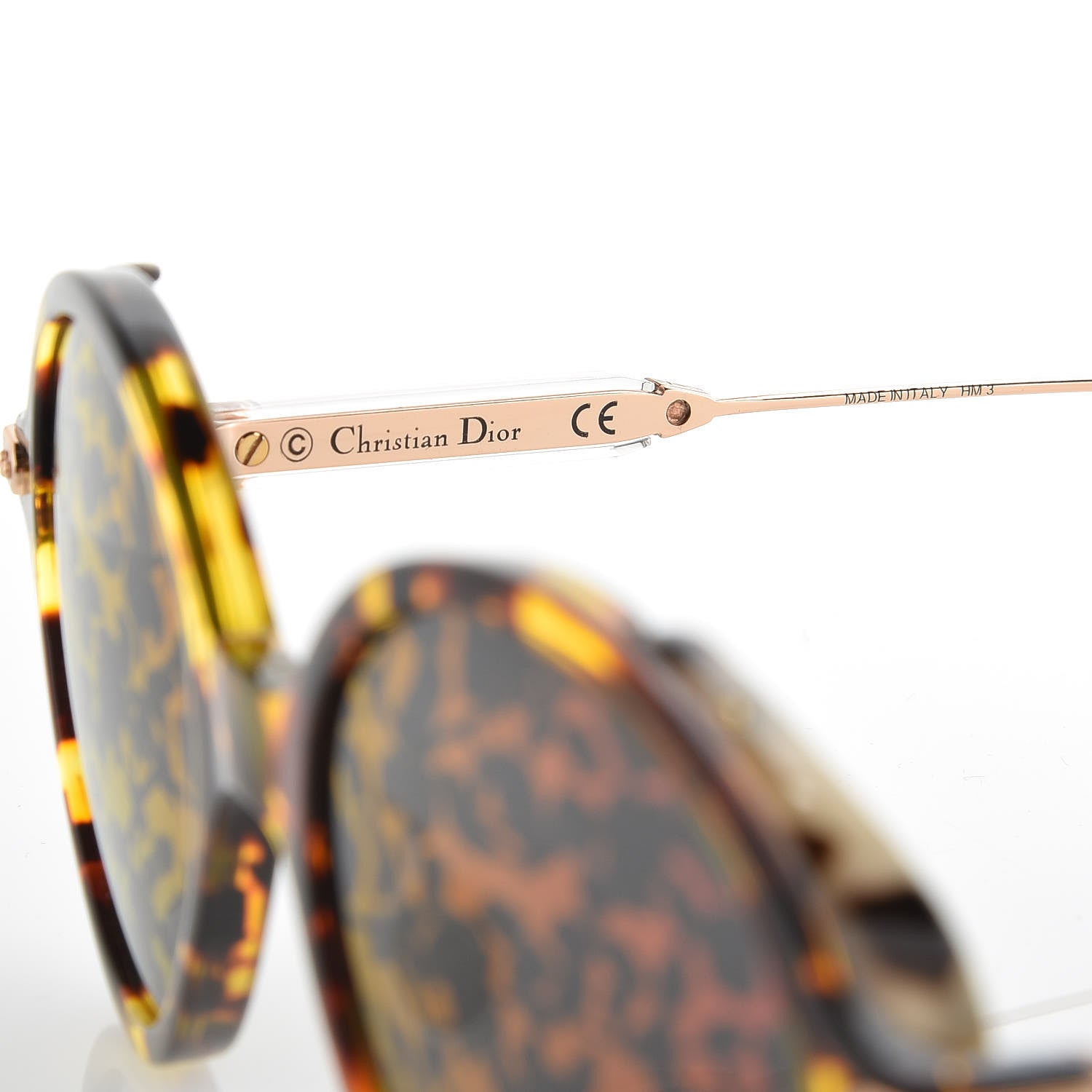 Christian Dior Acetate Leaf Print Umbrage Round Sunglasses Pink Foliage 5 of 7