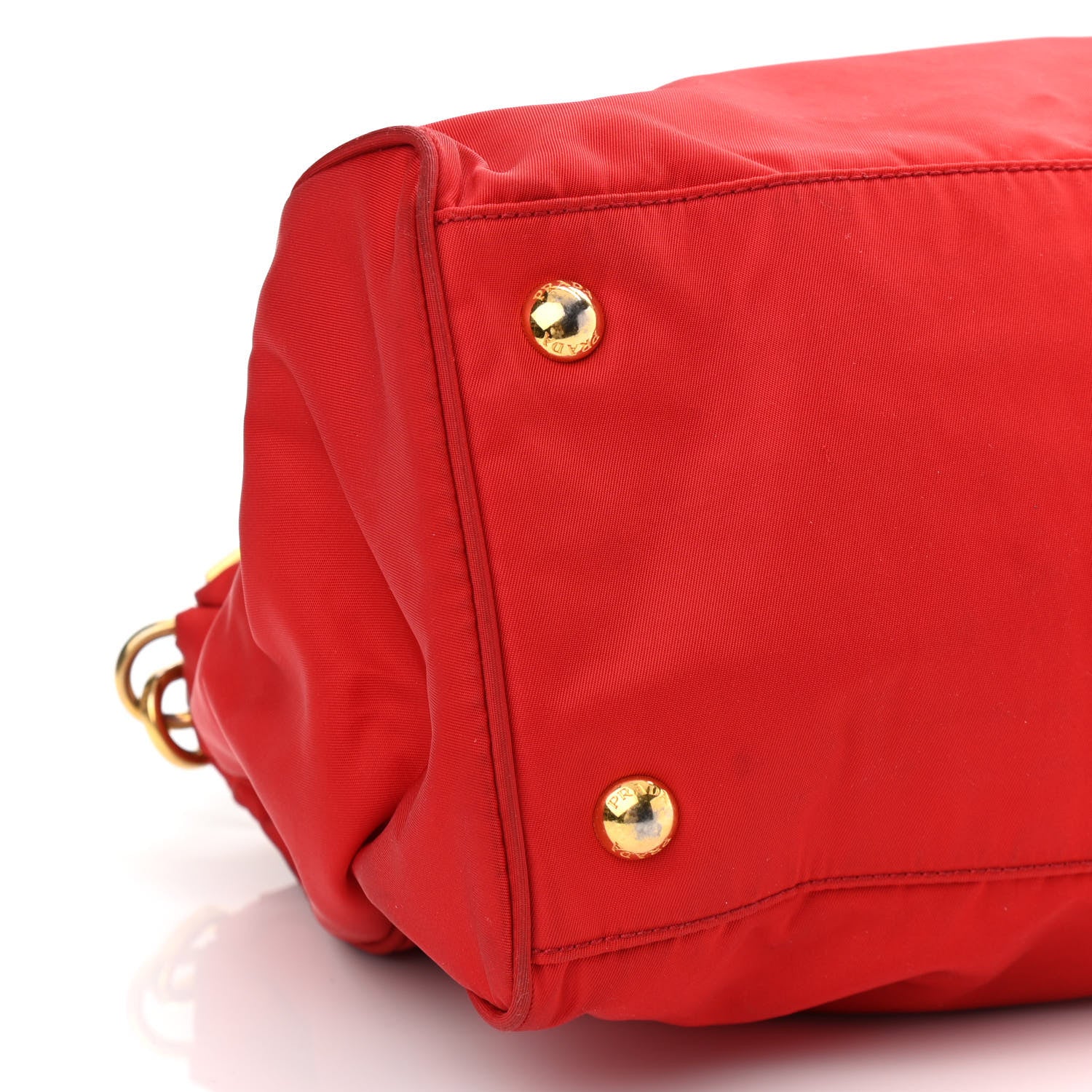 Prada Tessuto Nylon Saffiano Shoulder Bag Rosso 8 of 13