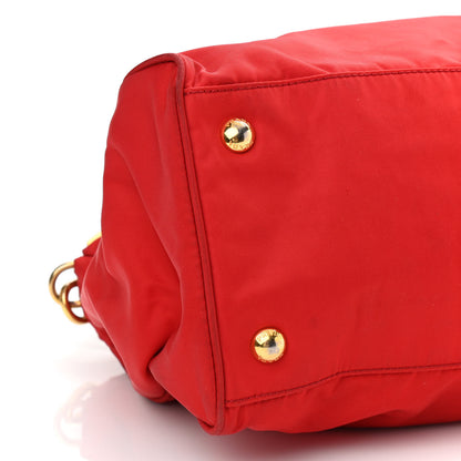 Prada Tessuto Nylon Saffiano Shoulder Bag Rosso 8 of 13
