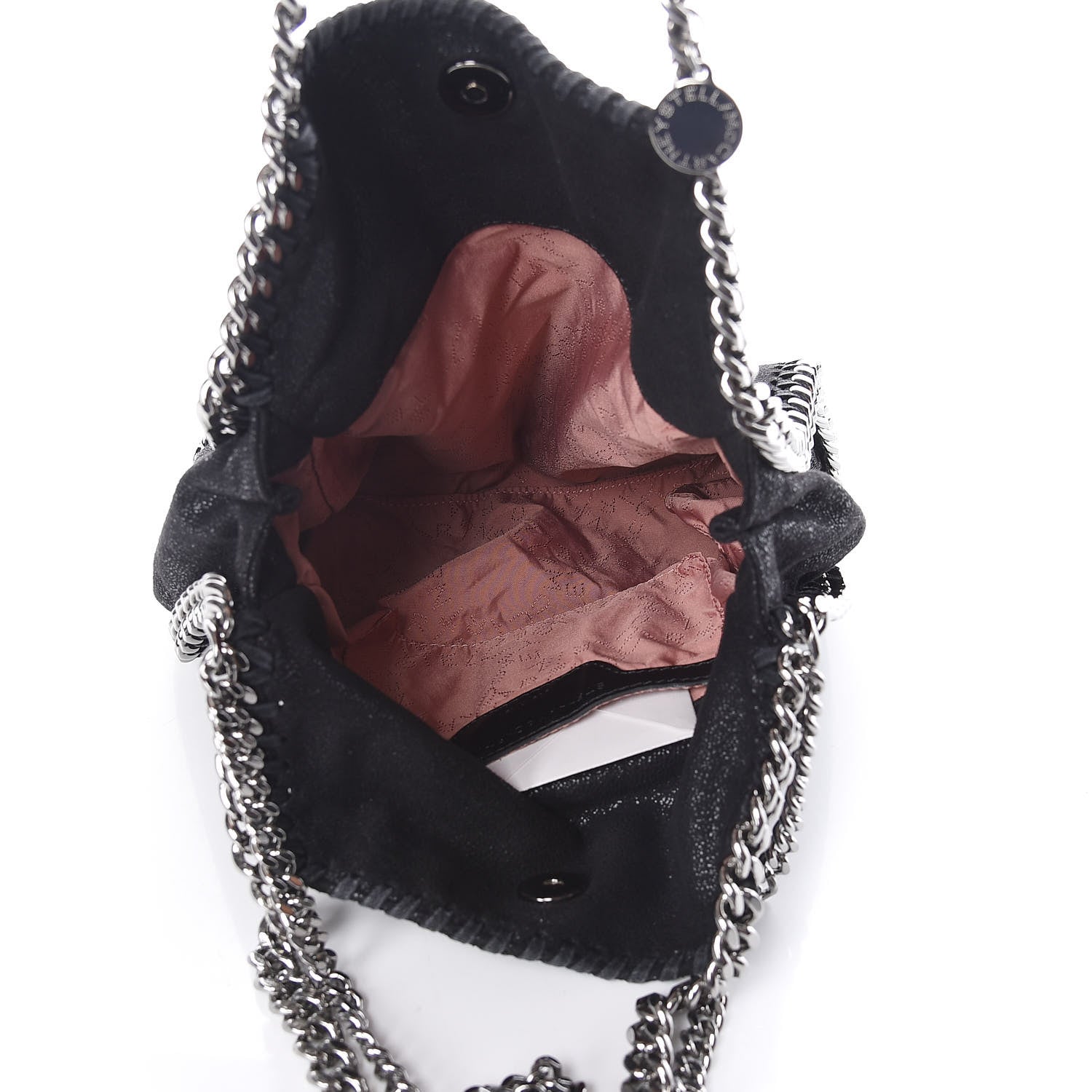 Stella McCartney Shaggy Deer Mini Falabella Fold Over Tote Black 5 of 10