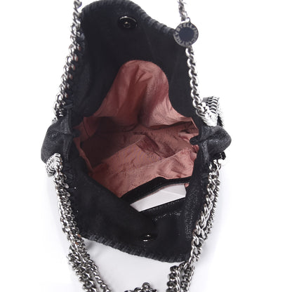 Stella McCartney Shaggy Deer Mini Falabella Fold Over Tote Black 5 of 10