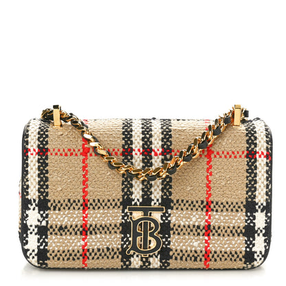 Burberry Calfskin Boucle Check Small Lola Chain Bag Archive Beige 1 of 8