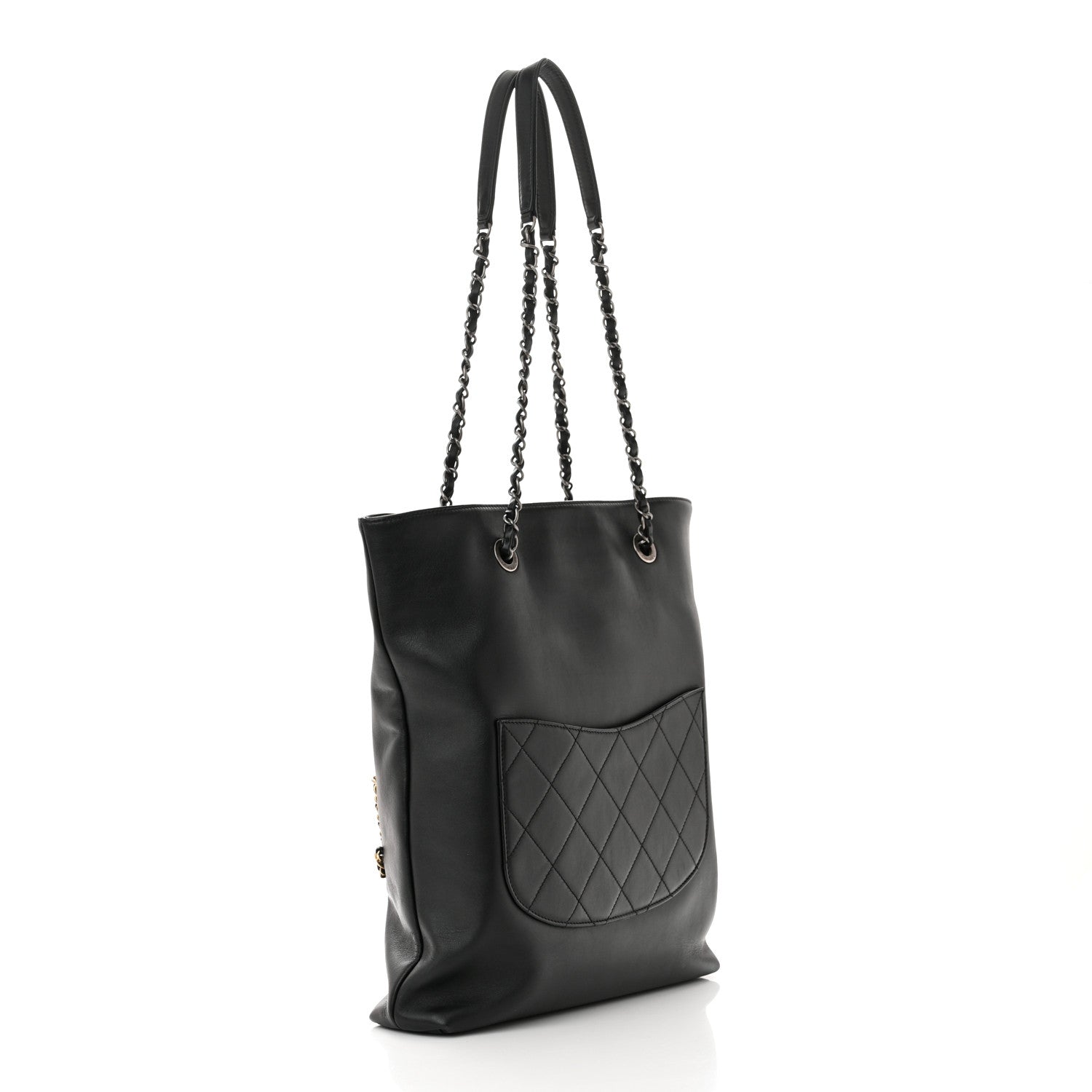 Chanel Calfskin Chain 20s Signe Tote Black 3 of 12