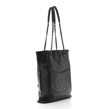 Chanel Calfskin Chain 20s Signe Tote Black 3 of 12