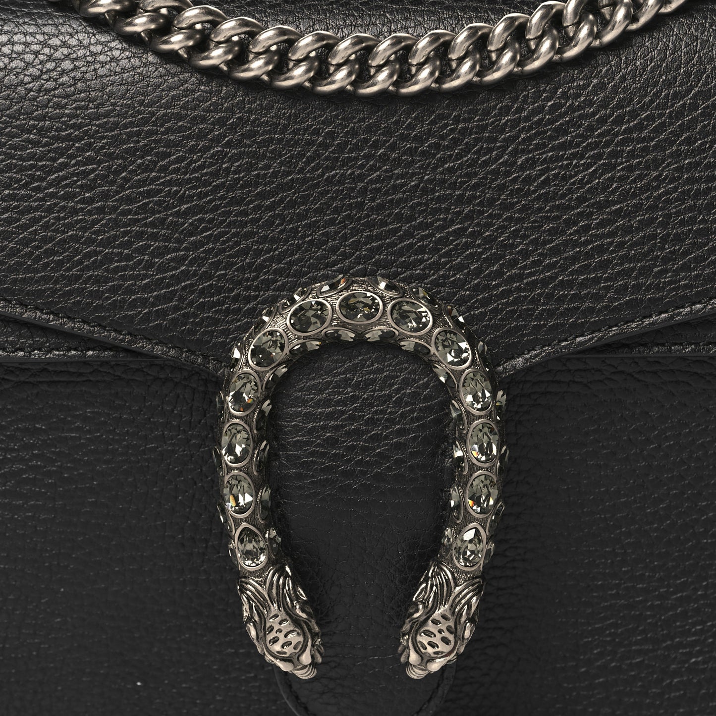 Pebbled Calfskin Small Dionysus Shoulder Bag Black