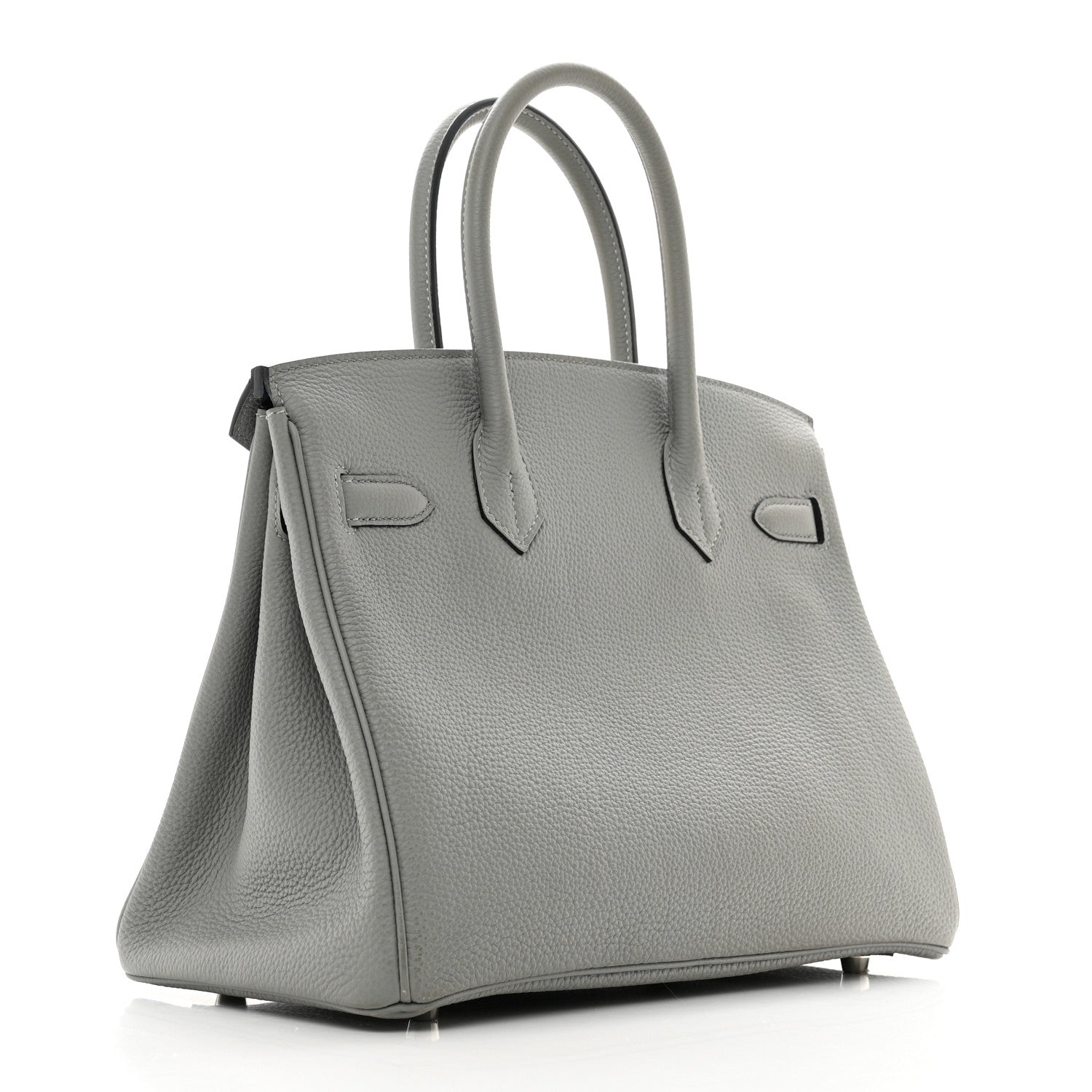 Hermes Togo Horseshoe Birkin 30 Gris Mouette Bleu Electrique 3 of 12