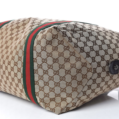 Gucci GG Monogram Web Medium Collapsible Carry On Duffle Beige Brown 10 of 10