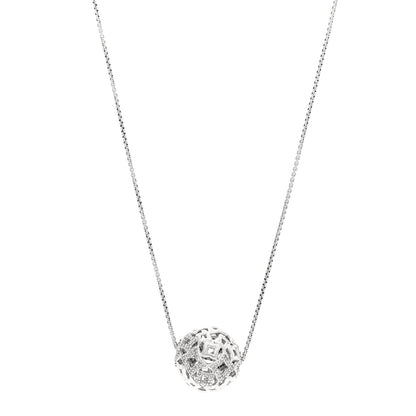David Yurman Sterling Silver Diamond Quatrefoil Ball Pendant Necklace 1 of 4
