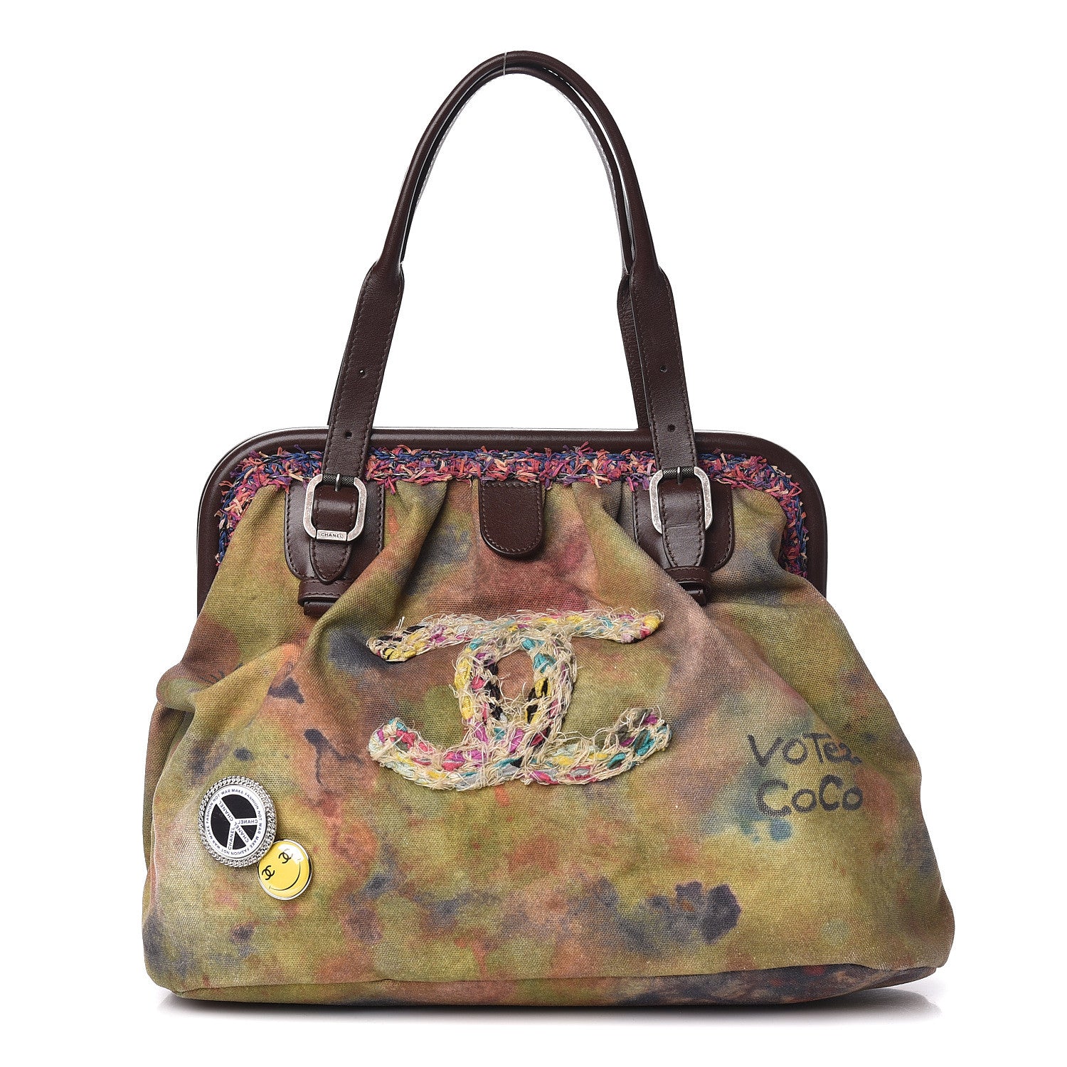 Chanel Washed Toile Graffiti On The Pavements Bowler Khaki Multicolor 1 of 19