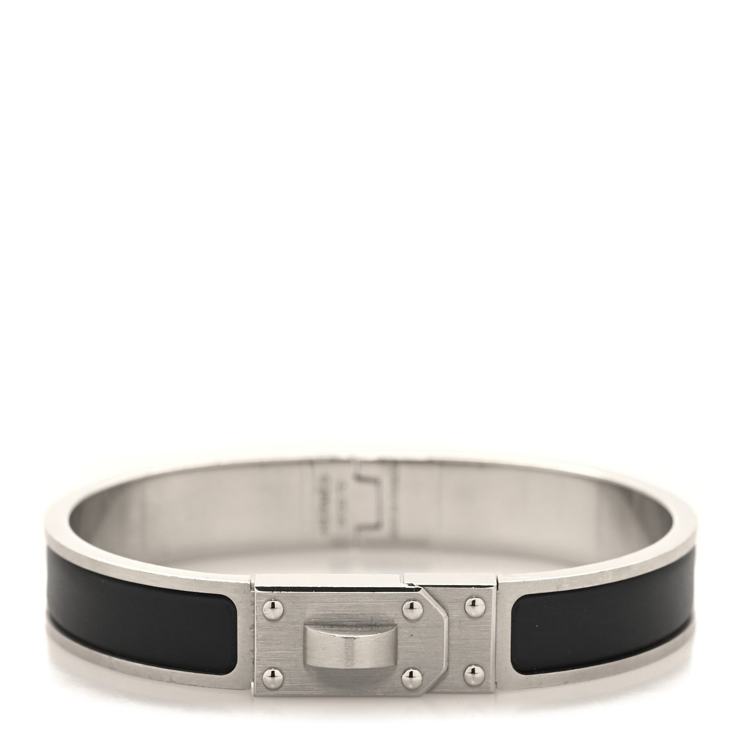 Enamel Mini Clic Kelly Bracelet GM Matte Black