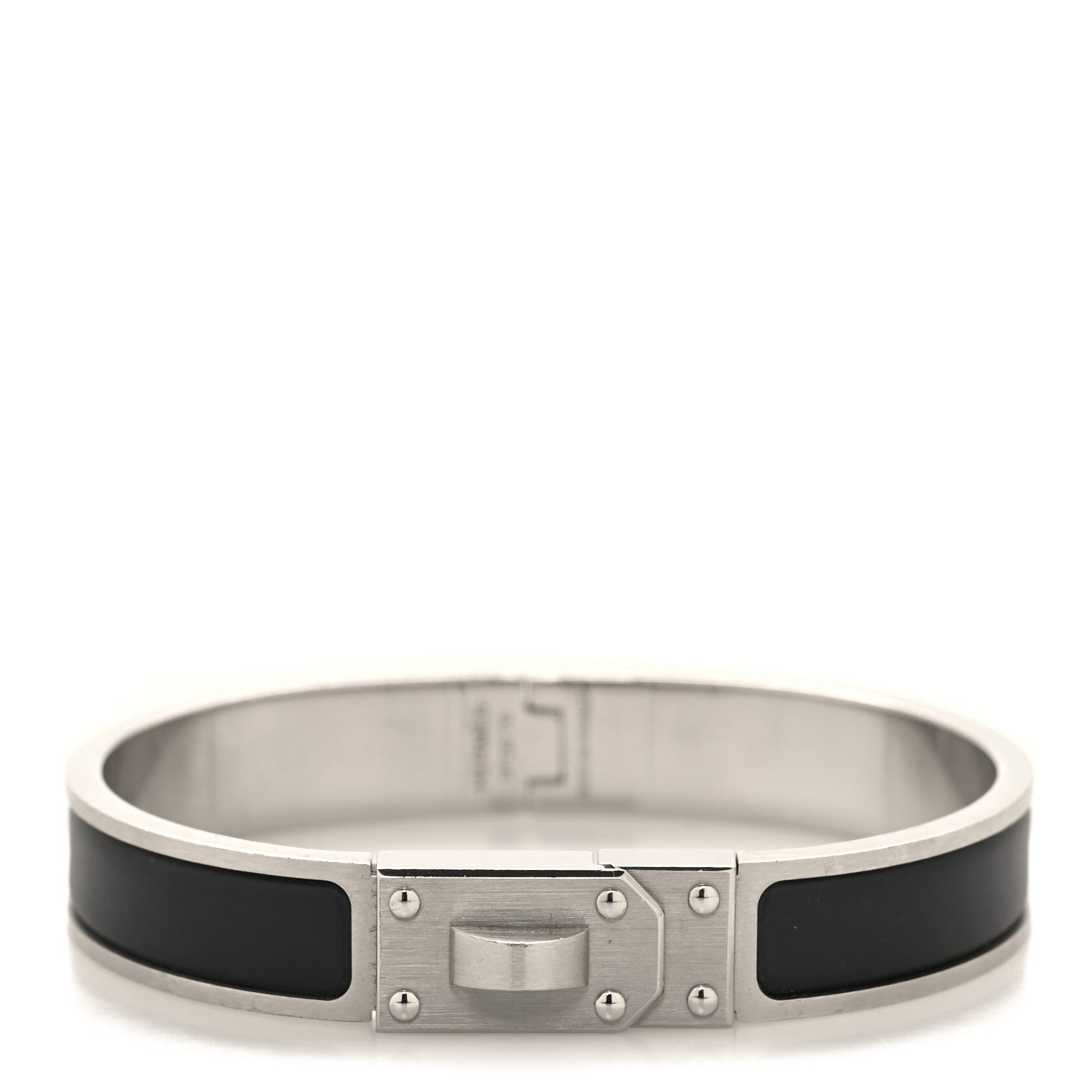 Hermes Enamel Mini Clic Kelly Bracelet GM Matte Black 1 of 5